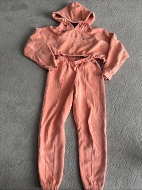 IVY PARK Peach Cropped Hoodie & Jogger Set